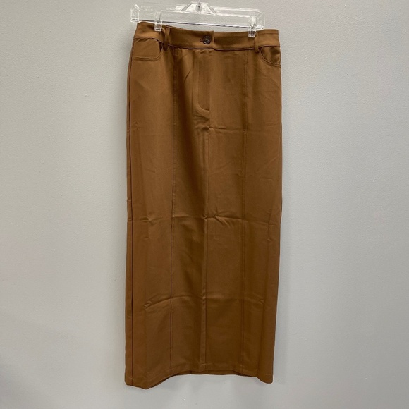 Moon River Straight Fit Brown Midi Skirt - Large - NWT - Picture 1 of 5